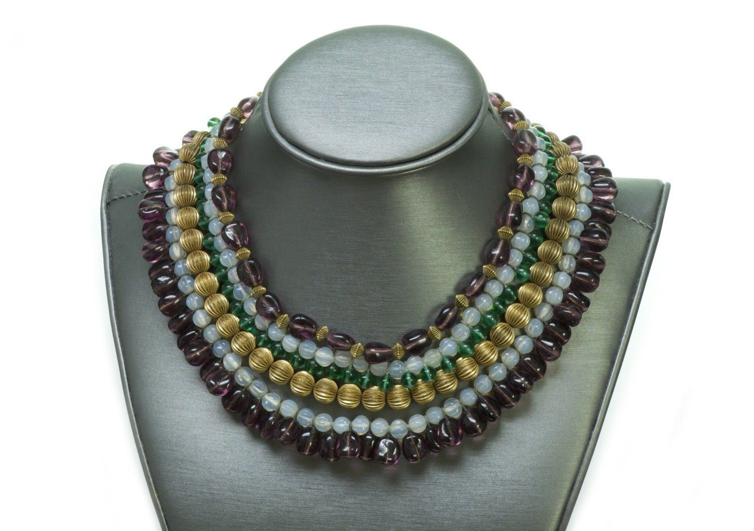 Vintage 1950's Louis Rousselet Paris Glass Necklace Bracelet