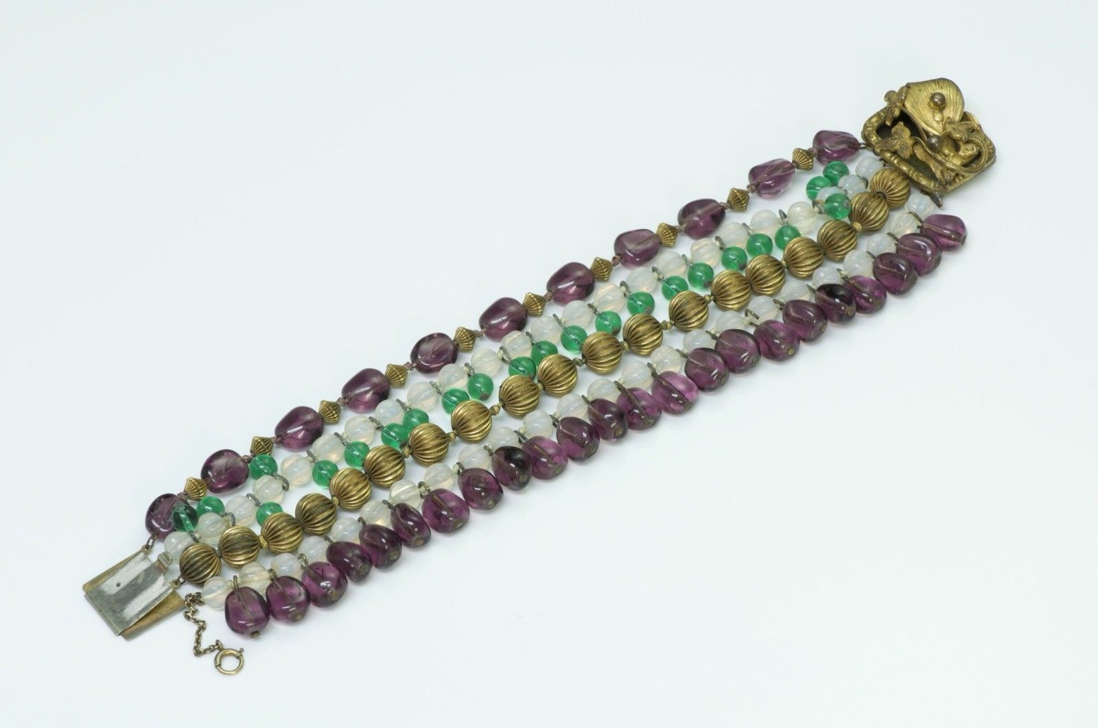 Vintage 1950's Louis Rousselet Paris Glass Necklace Bracelet