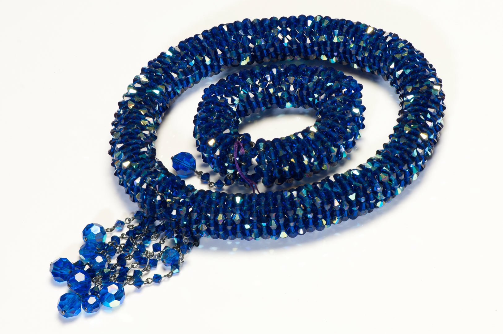 Vintage popular Blue Crystal Necklace Bracelet