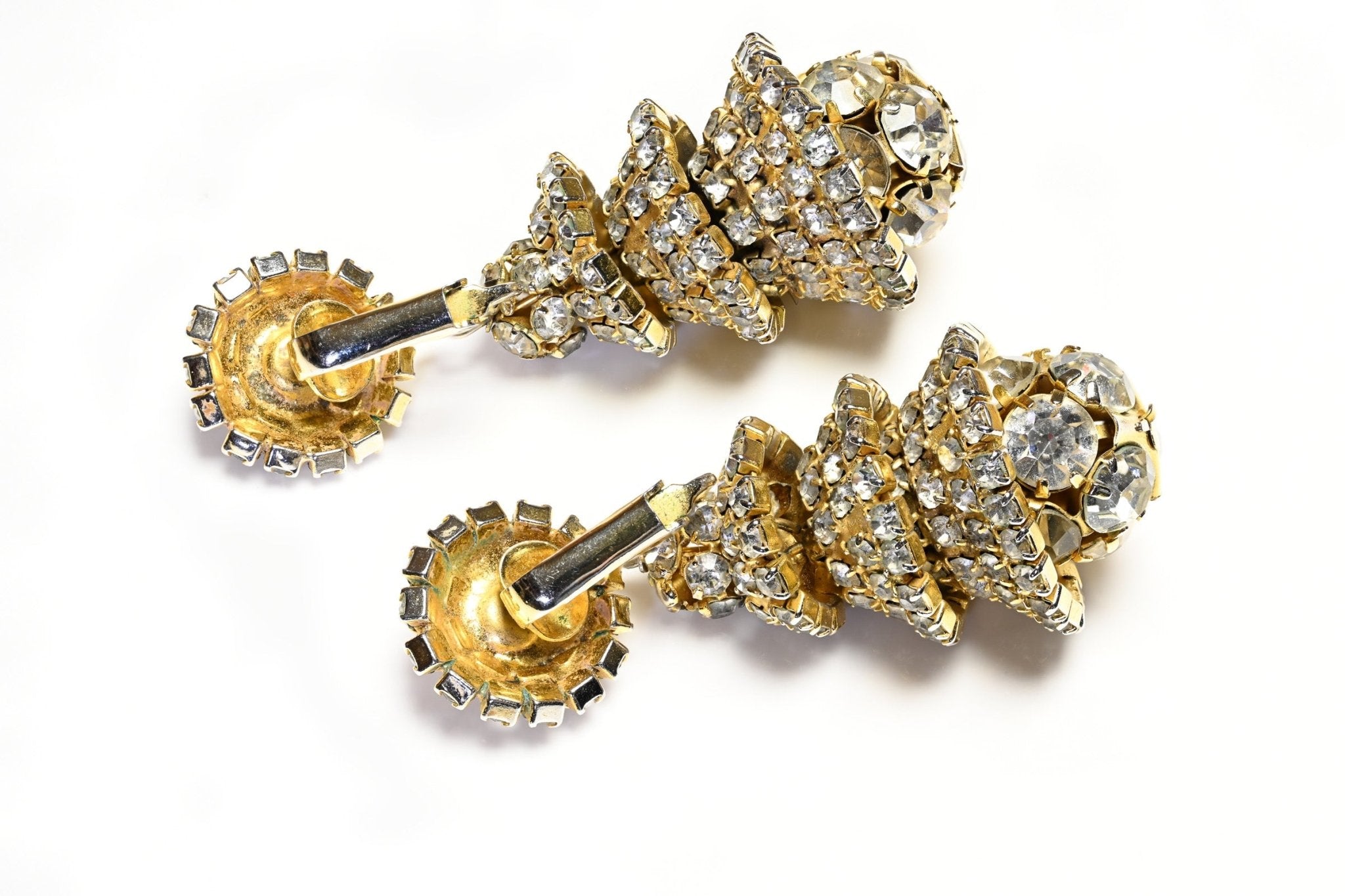 Vintage 1960's Hattie Carnegie Long Crystal Chadelier Earrings