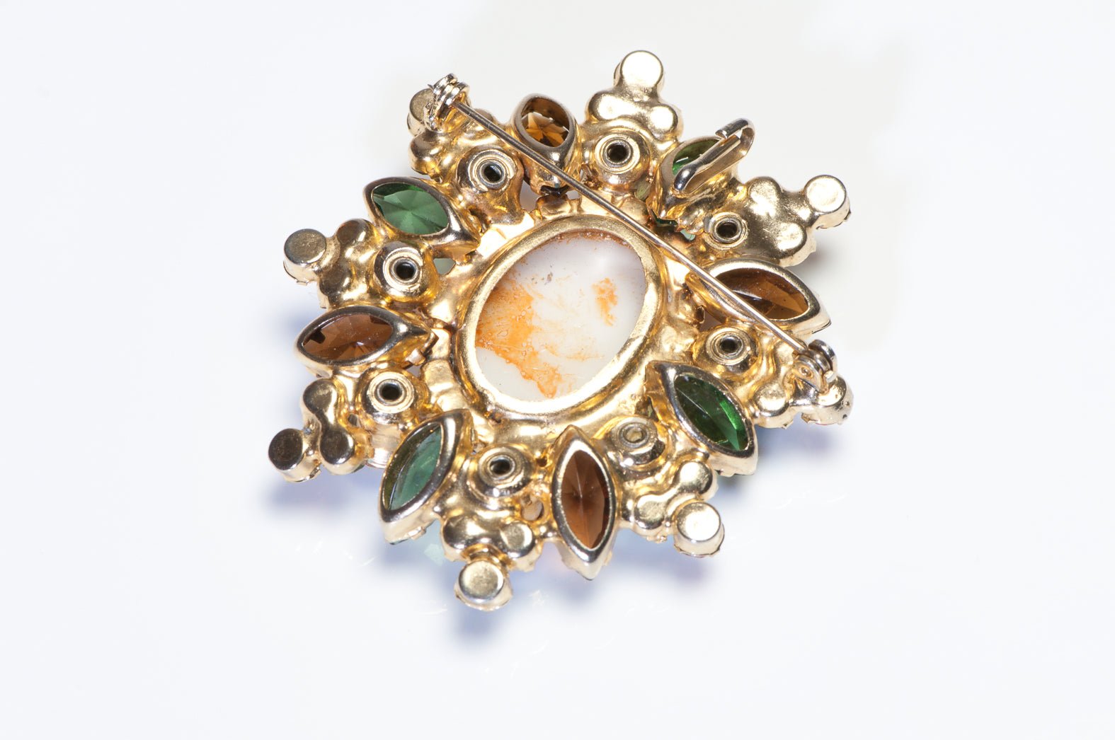 Vintage 1960's Juliana Easter Egg Multicolor Crystal Pendant Brooch