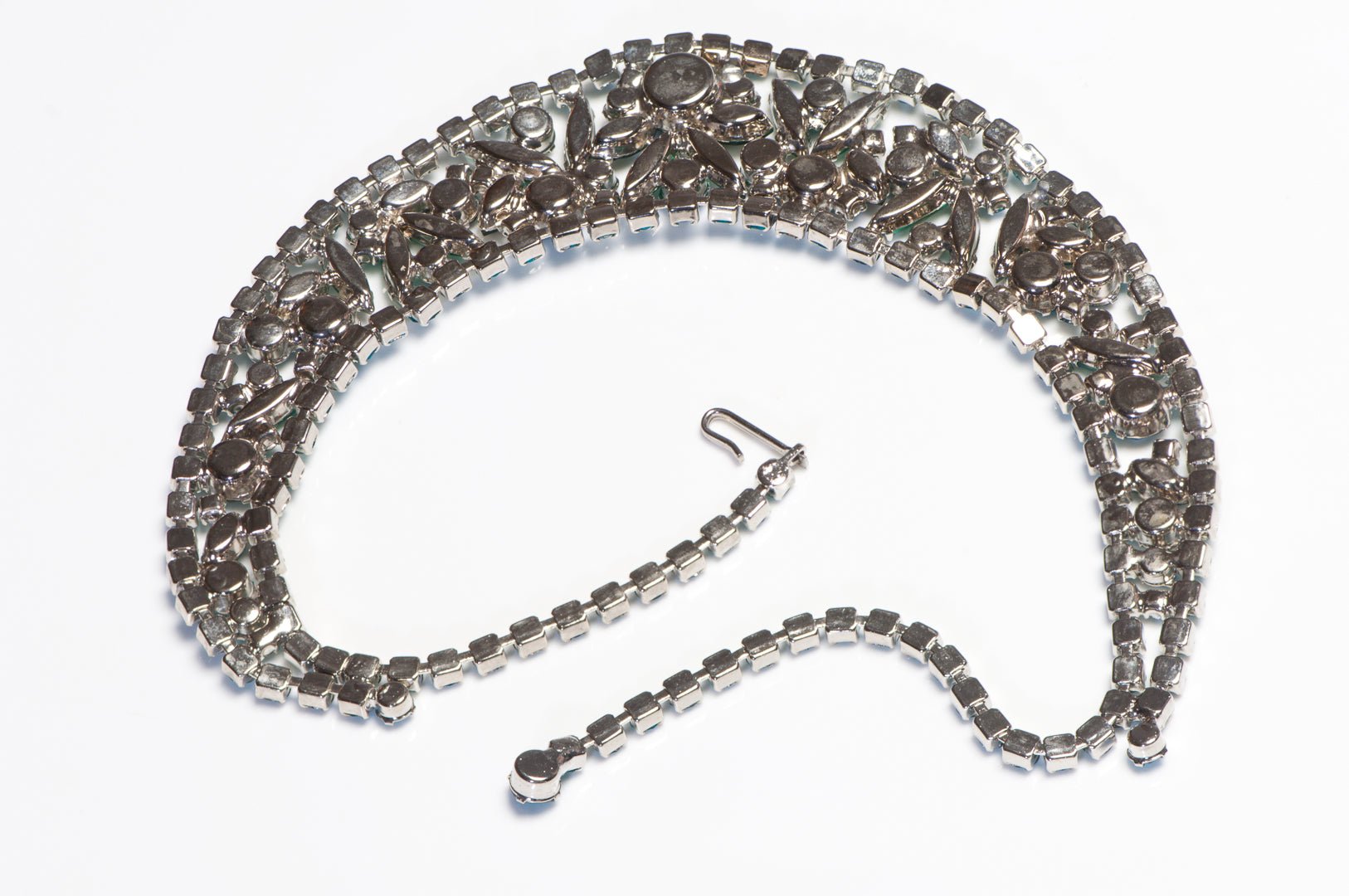 Vintage 1960’s Juliana Green Blue Crystal Collar Necklace