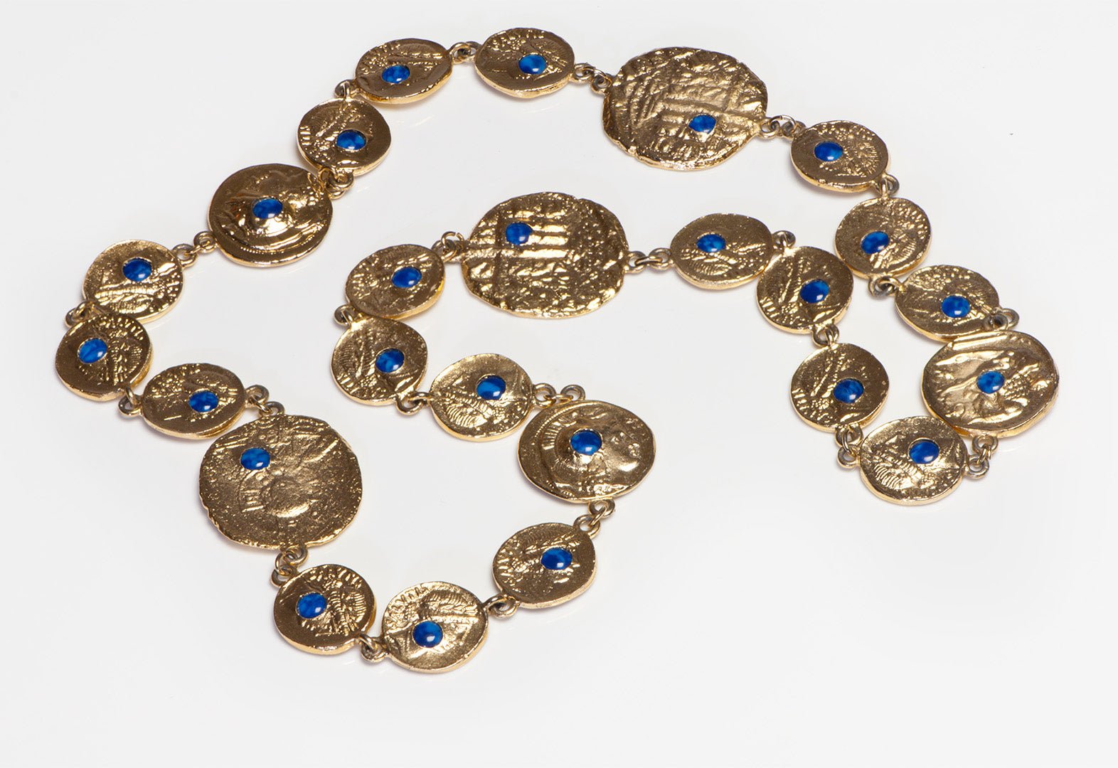 Vintage 1970's Gold Plated Roman Coin Style Necklace