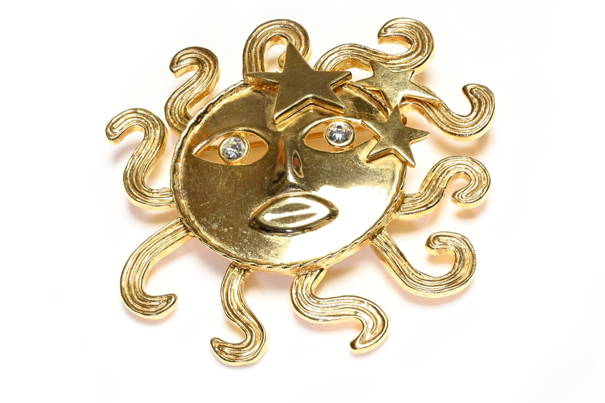 Vintage 1980's Butler & Wilson Gold Plated Sun Star Brooch