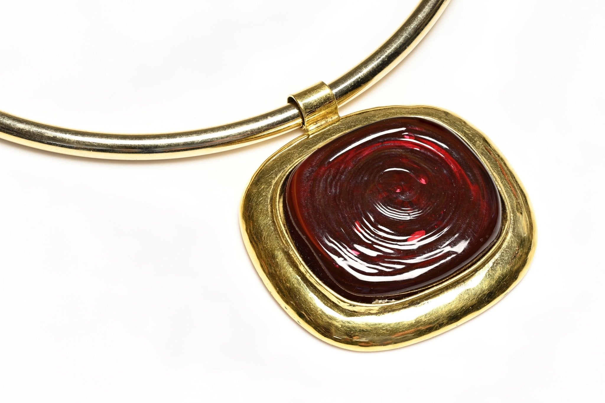 Vintage 1980's Frances Patiky Stein Paris FPS Gripoix Red Glass Necklace