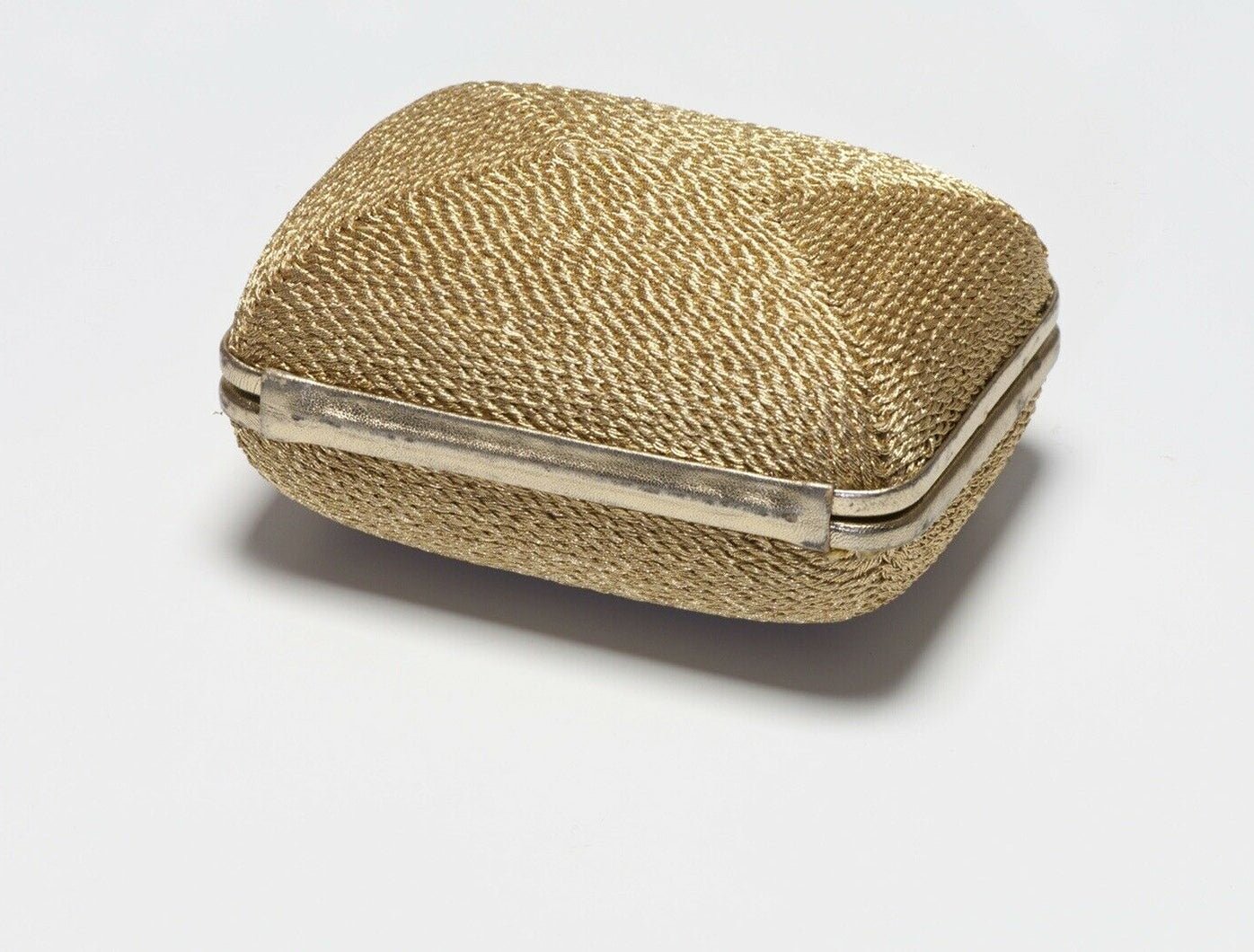 Vintage 1990’s CHANEL CC Gold Leather Woven Clutch Bag