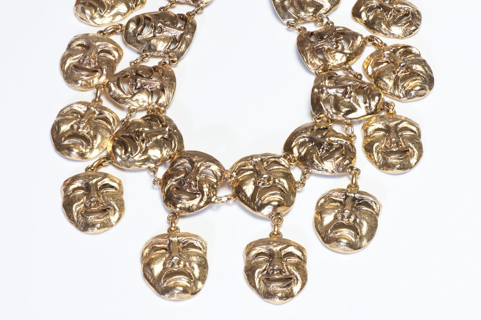 Vintage 1990’s Moschino Couture Comedy Tragedy Mask Chain Belt