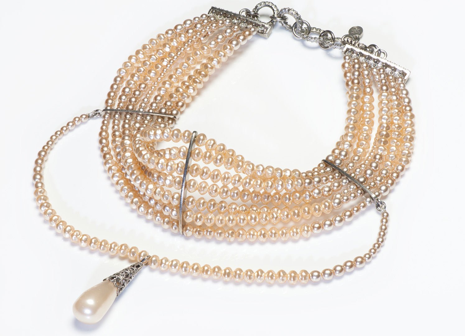 Vintage 1998 Christian Dior by John Galliano Pearl Maasai Masai Choker Necklace