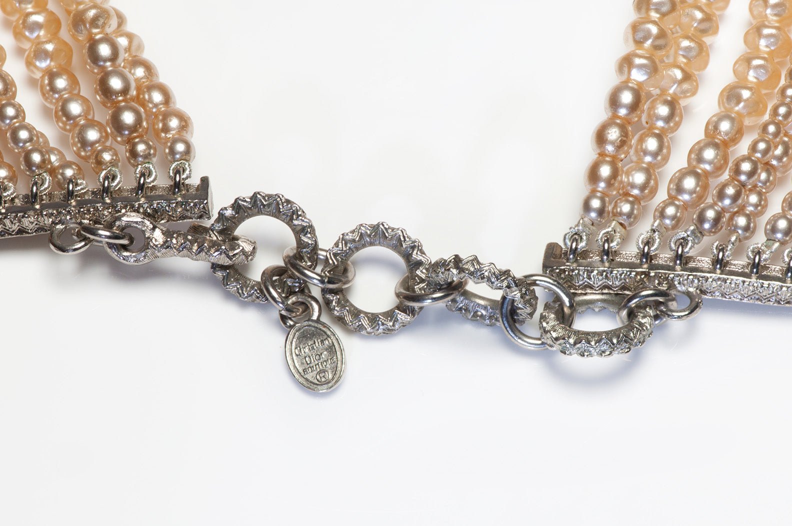 Vintage 1998 Christian Dior by John Galliano Pearl Maasai Masai Choker Necklace