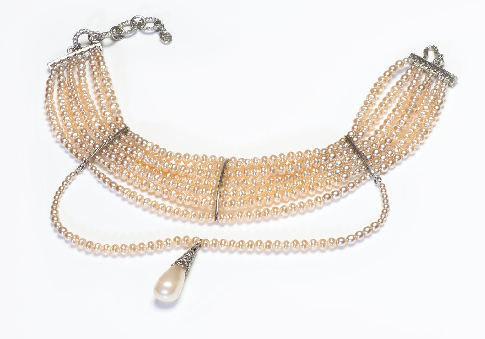 Vintage 1998 Christian Dior by John Galliano Pearl Maasai Masai Choker Necklace
