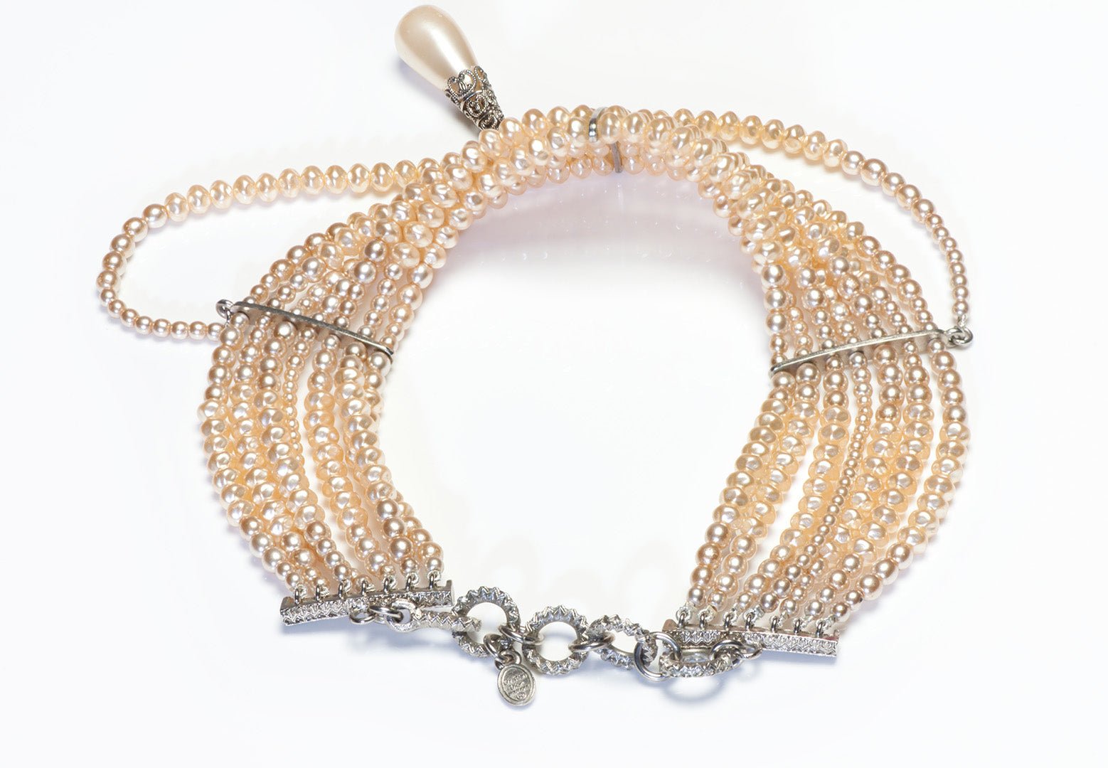 Vintage 1998 Christian Dior by John Galliano Pearl Maasai Masai Choker Necklace