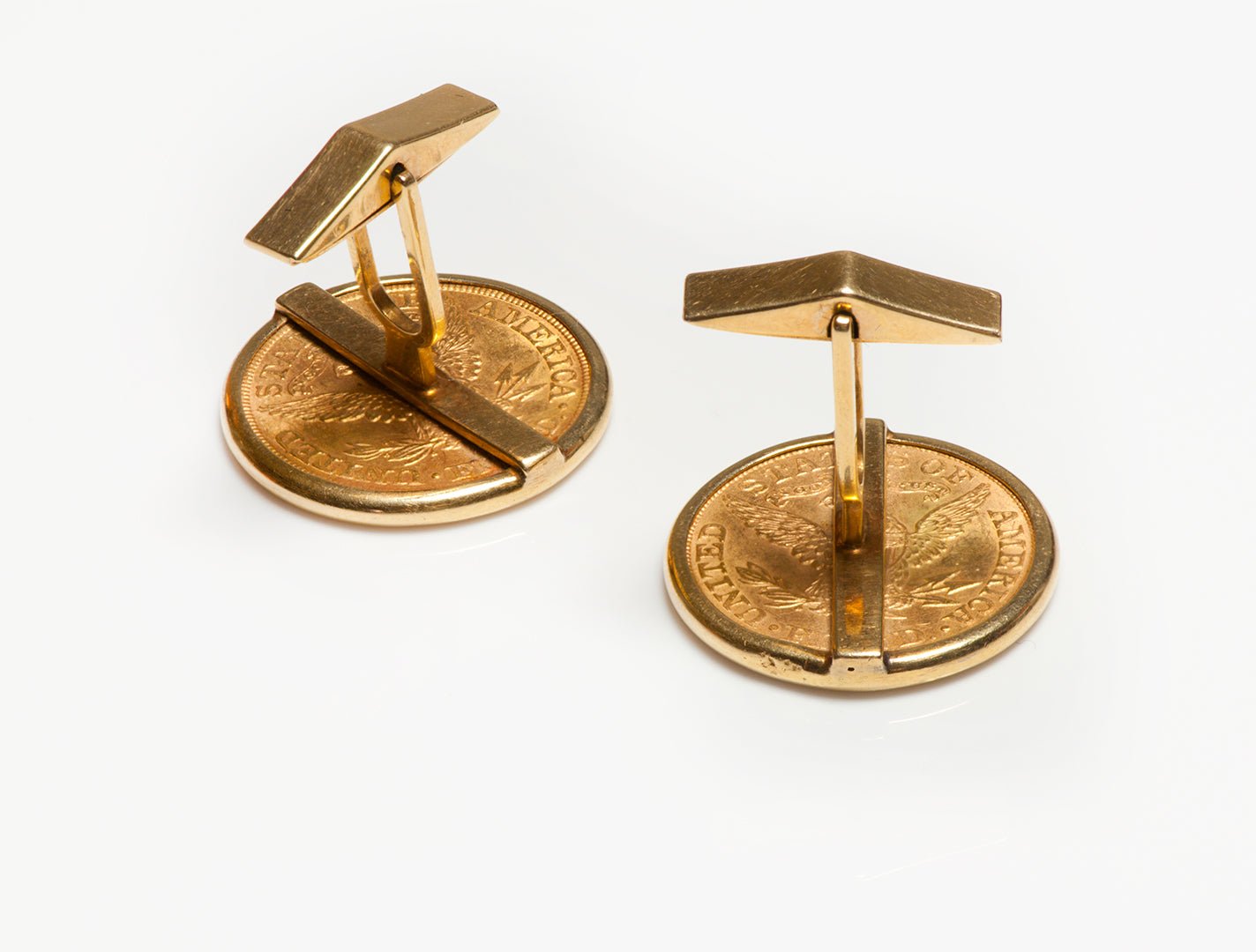 Vintage 22K Yellow Gold Coin Cufflinks