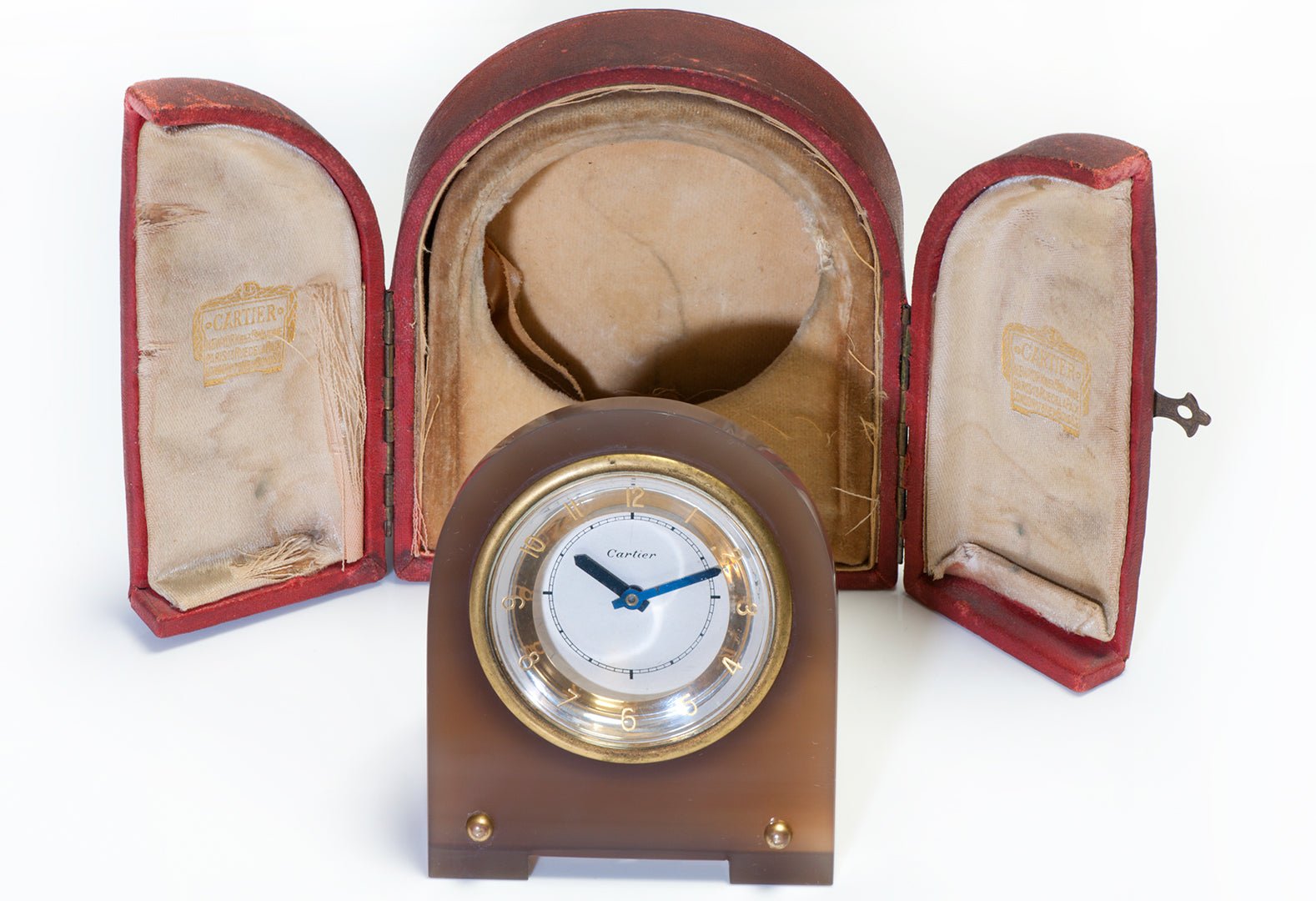 Vintage Art Deco Cartier Agate Clock