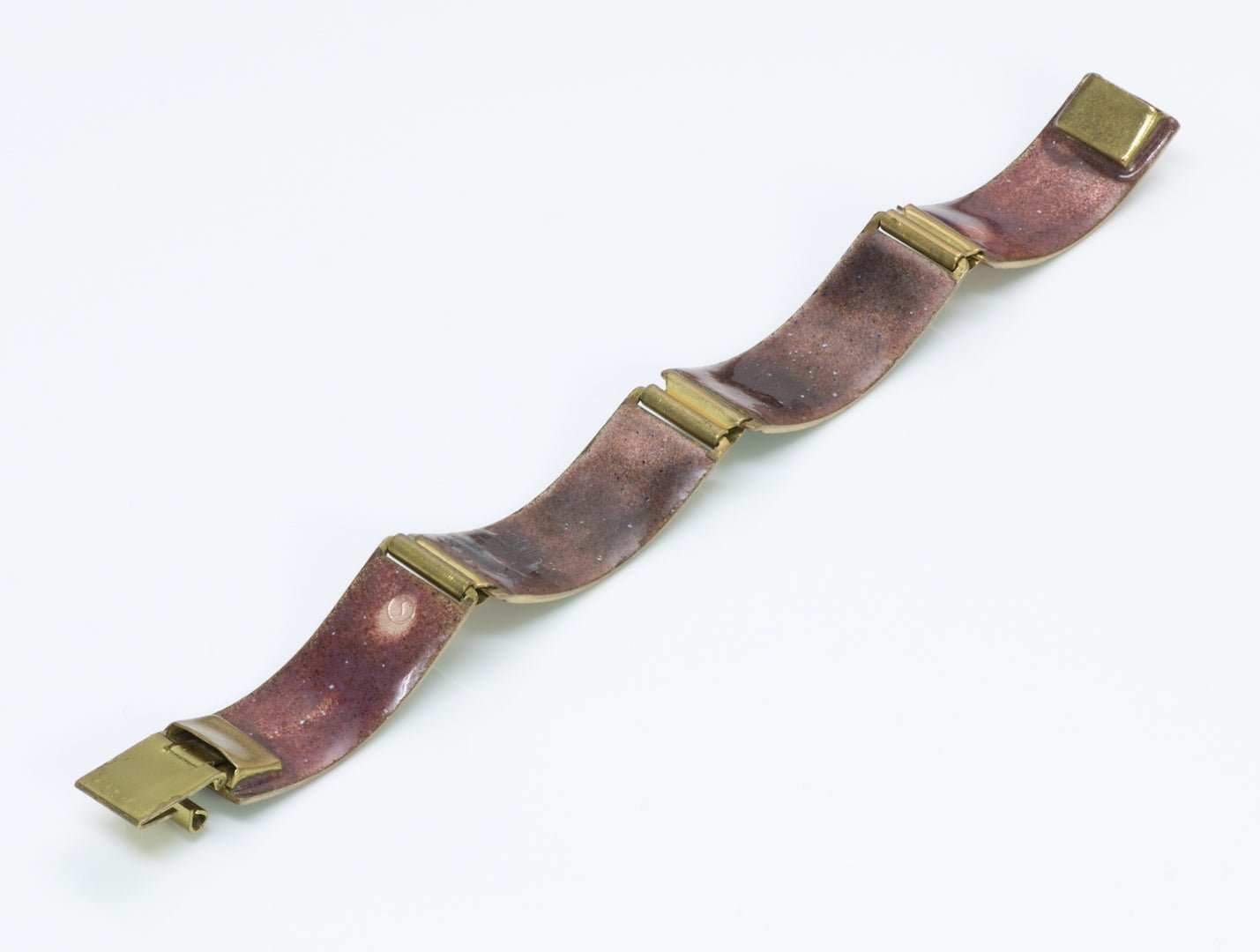Vintage Art Deco Enamel Brass Bracelet
