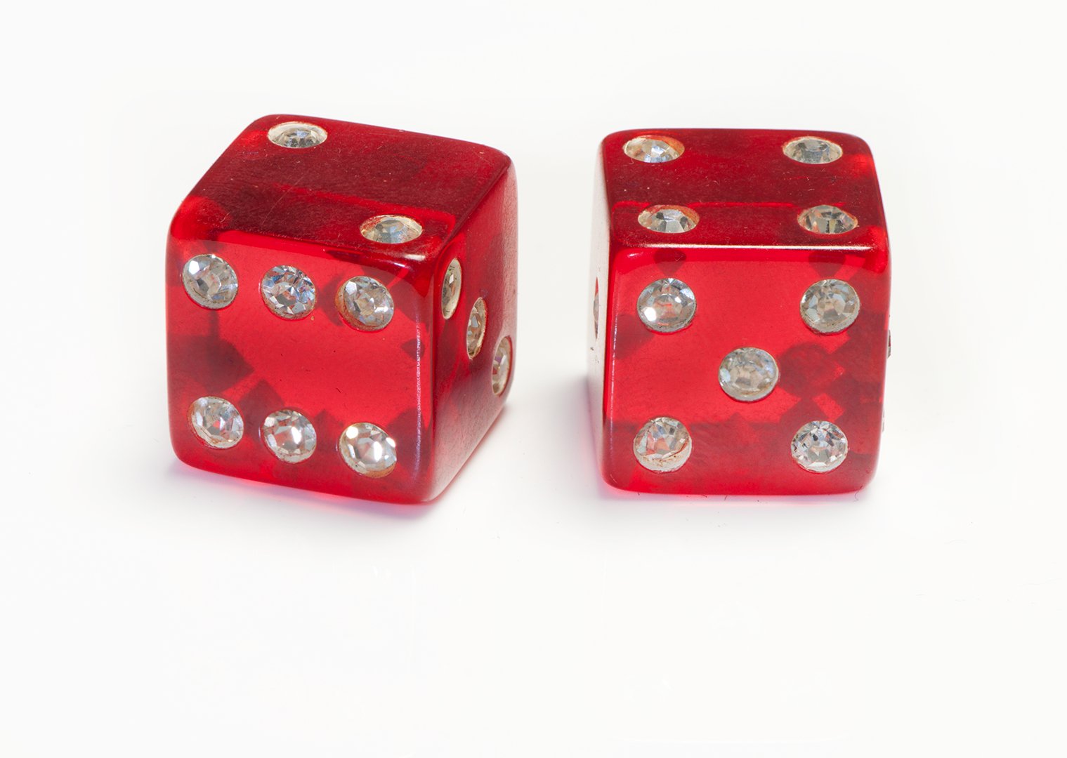 Vintage Bakelite Rhinestone Dice