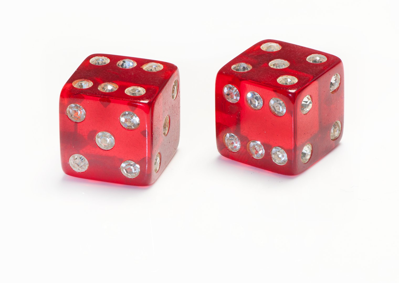 Vintage Bakelite Rhinestone Dice