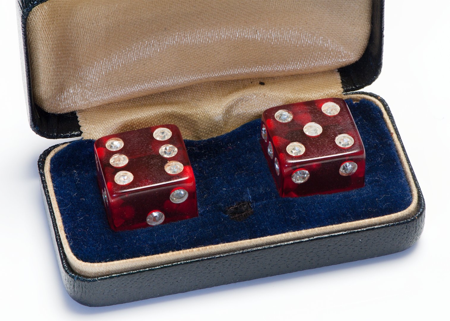 Vintage Bakelite Rhinestone Dice