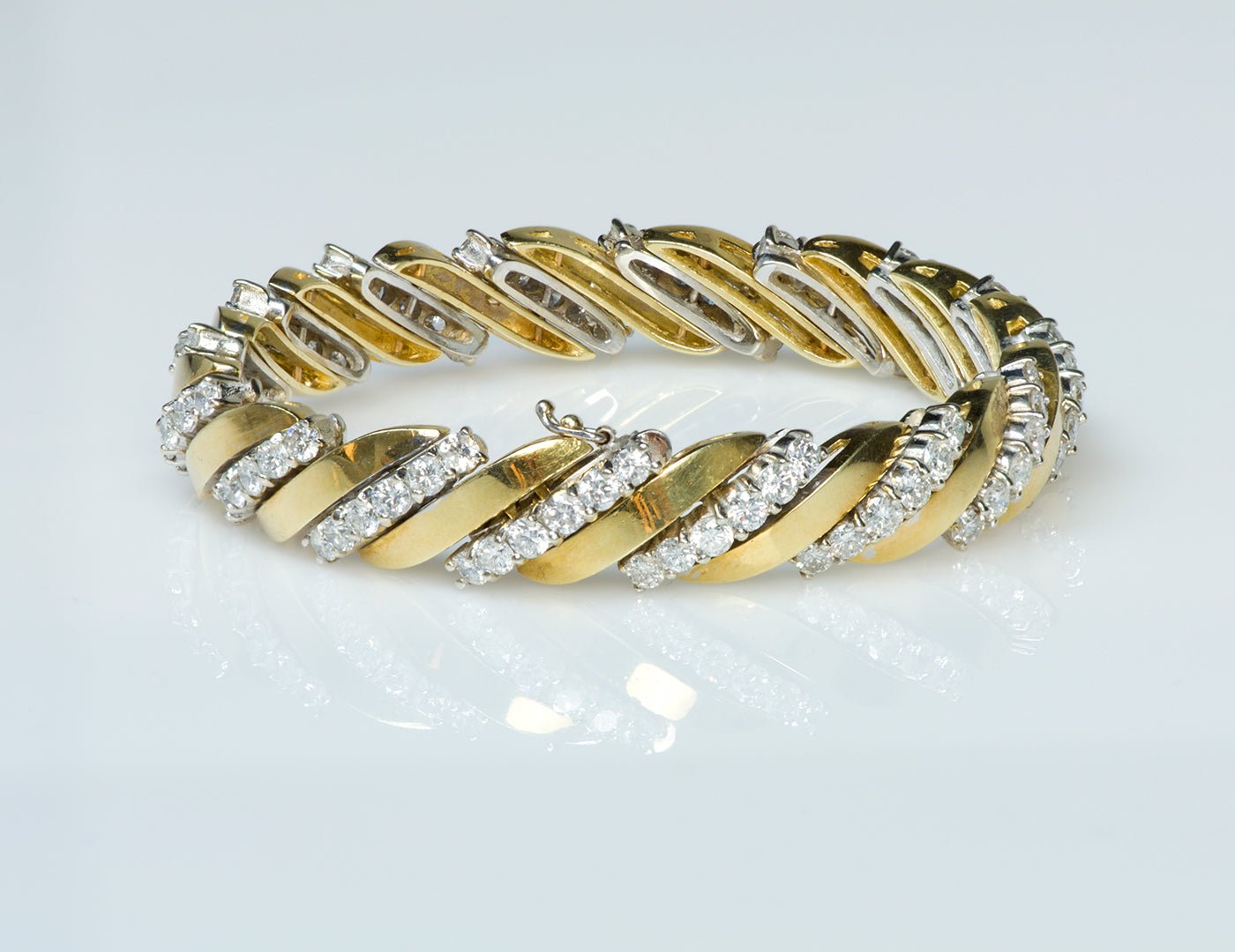 Vintage Brilliant Diamond Gold Bracelet