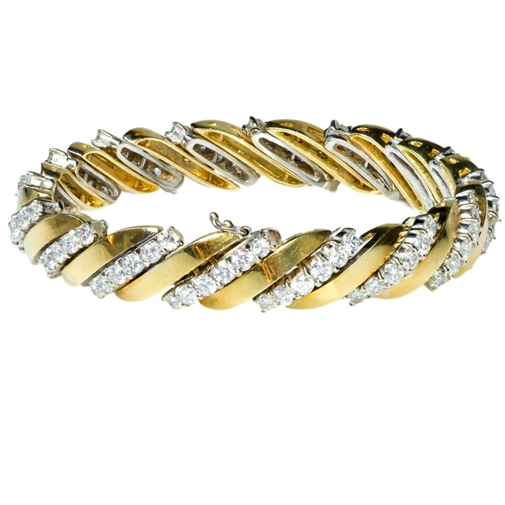 Vintage Brilliant Diamond Gold Bracelet