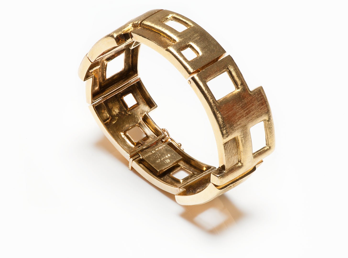 Vintage Burle Marx 18K Yellow Gold Hinge Bracelet