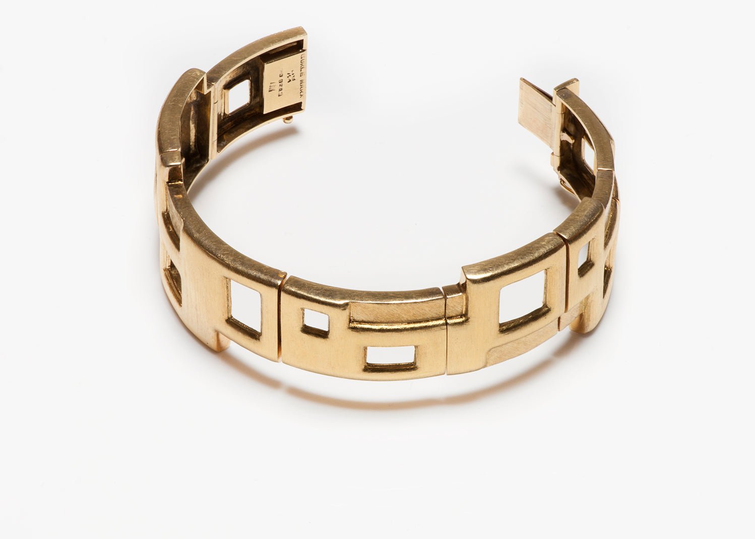 Vintage Burle Marx 18K Yellow Gold Hinge Bracelet