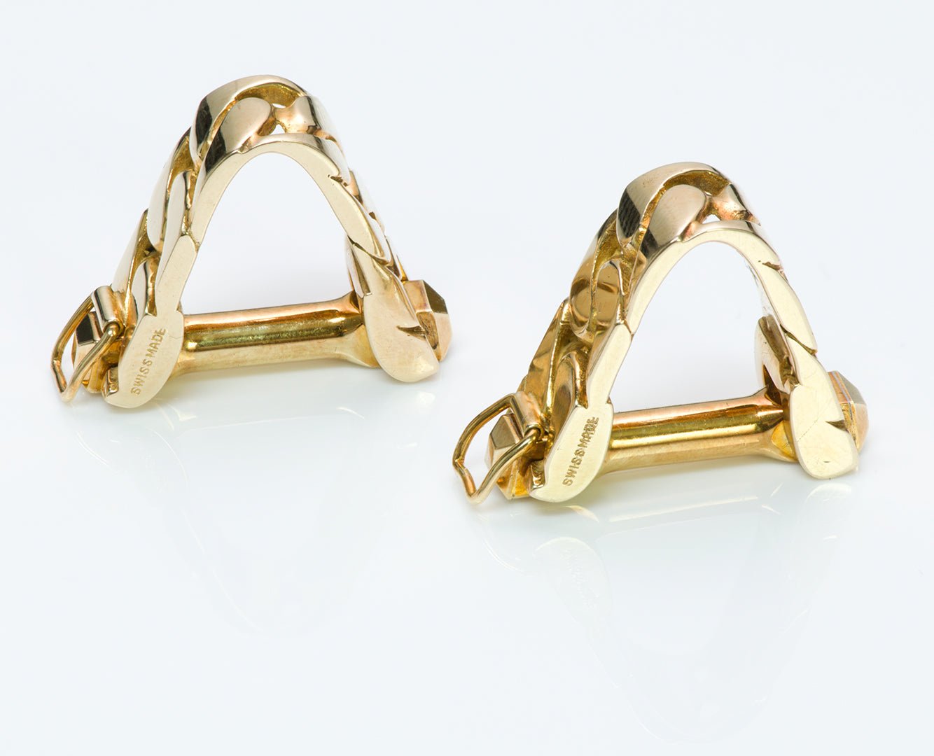 Vintage Cartier Stirrup Gold Cufflinks