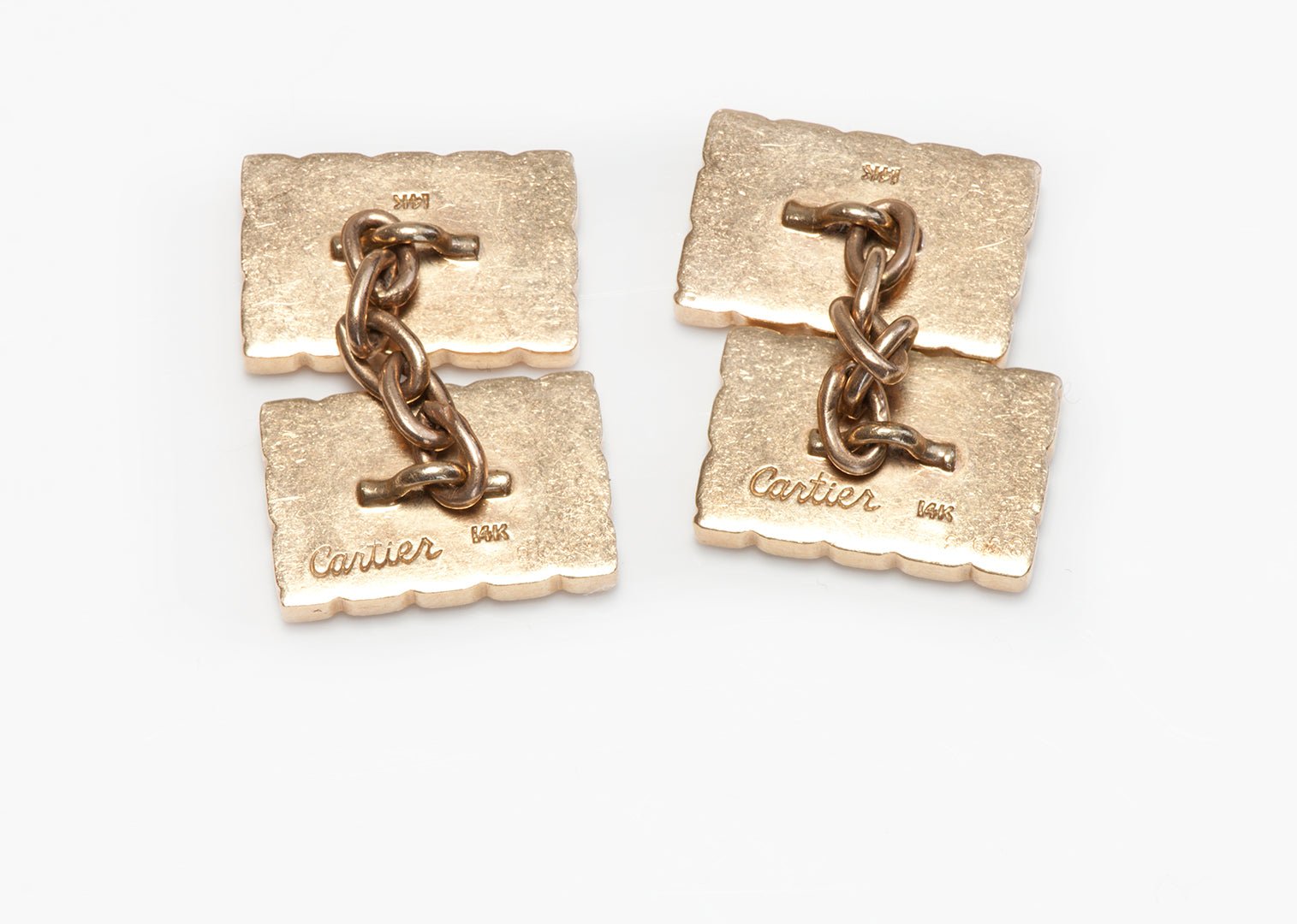 Vintage Cartier Yellow Gold Chain Link Cufflinks