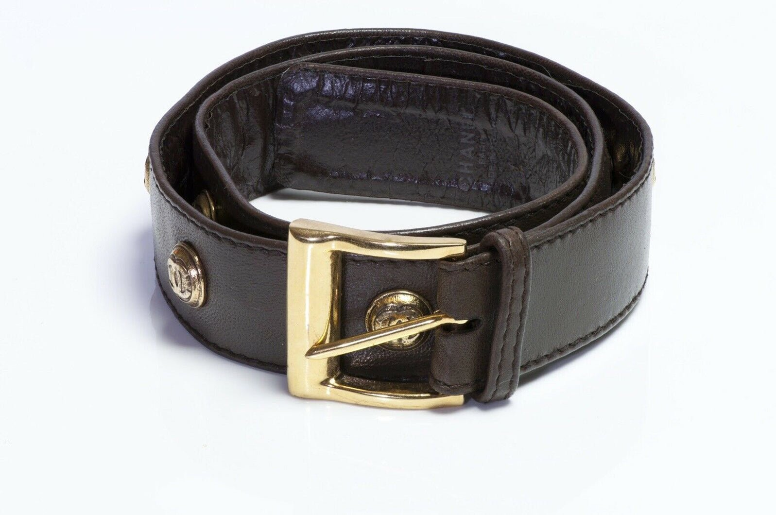 Vintage CHANEL Brown Leather CC Women’s Belt