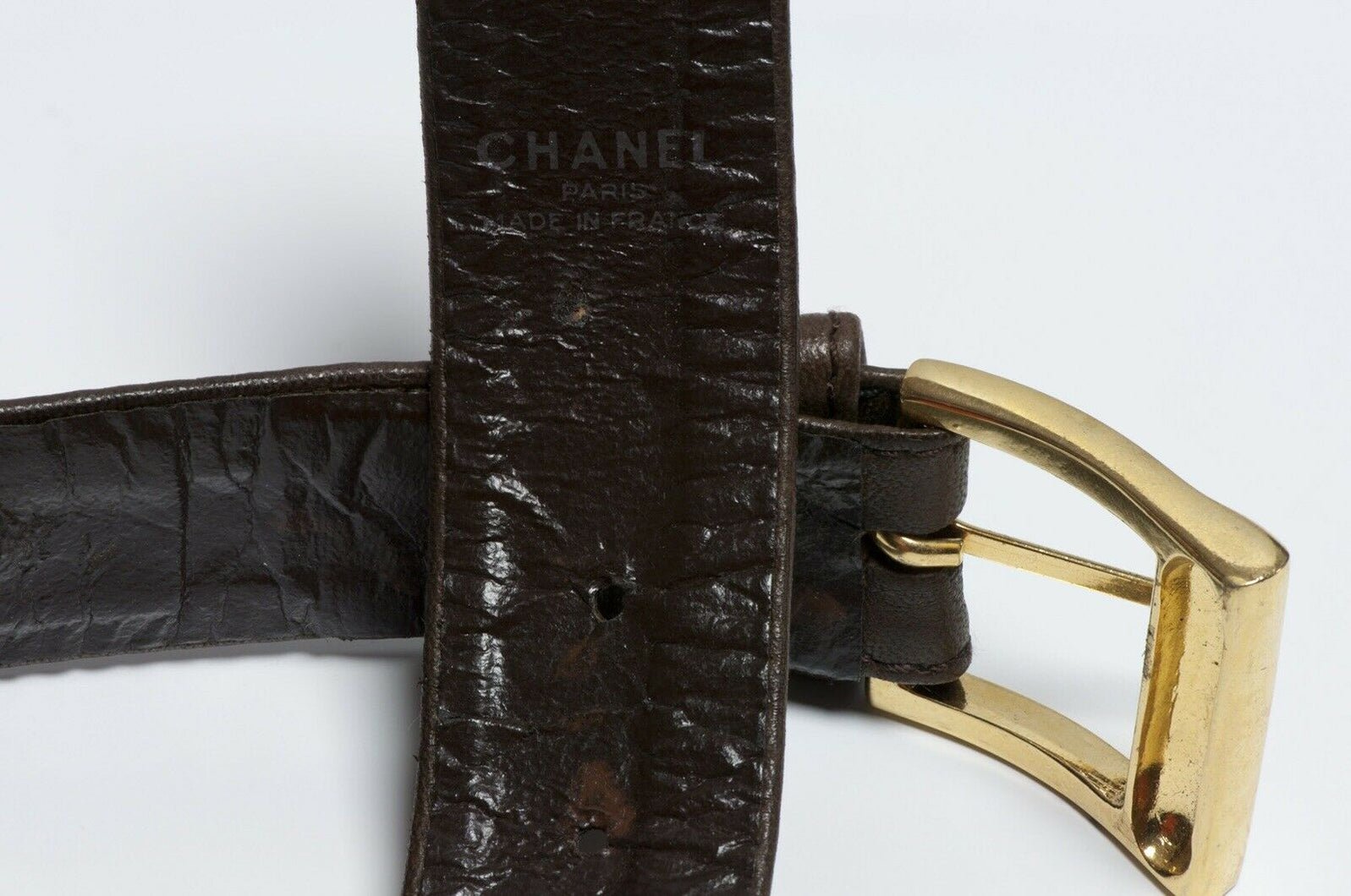 Vintage CHANEL Brown Leather CC Women’s Belt