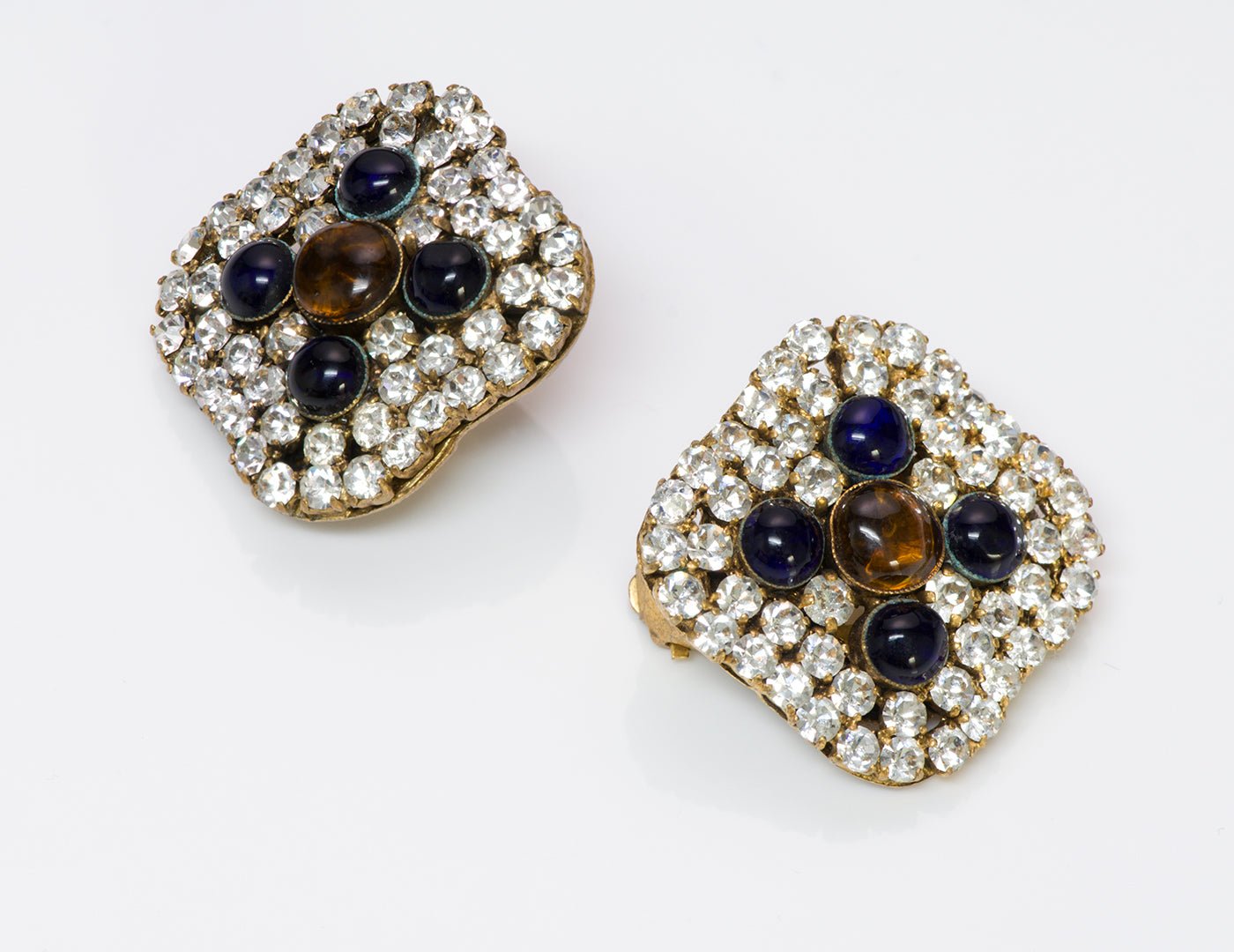 Vintage Chanel Crystal Gripoix Earrings
