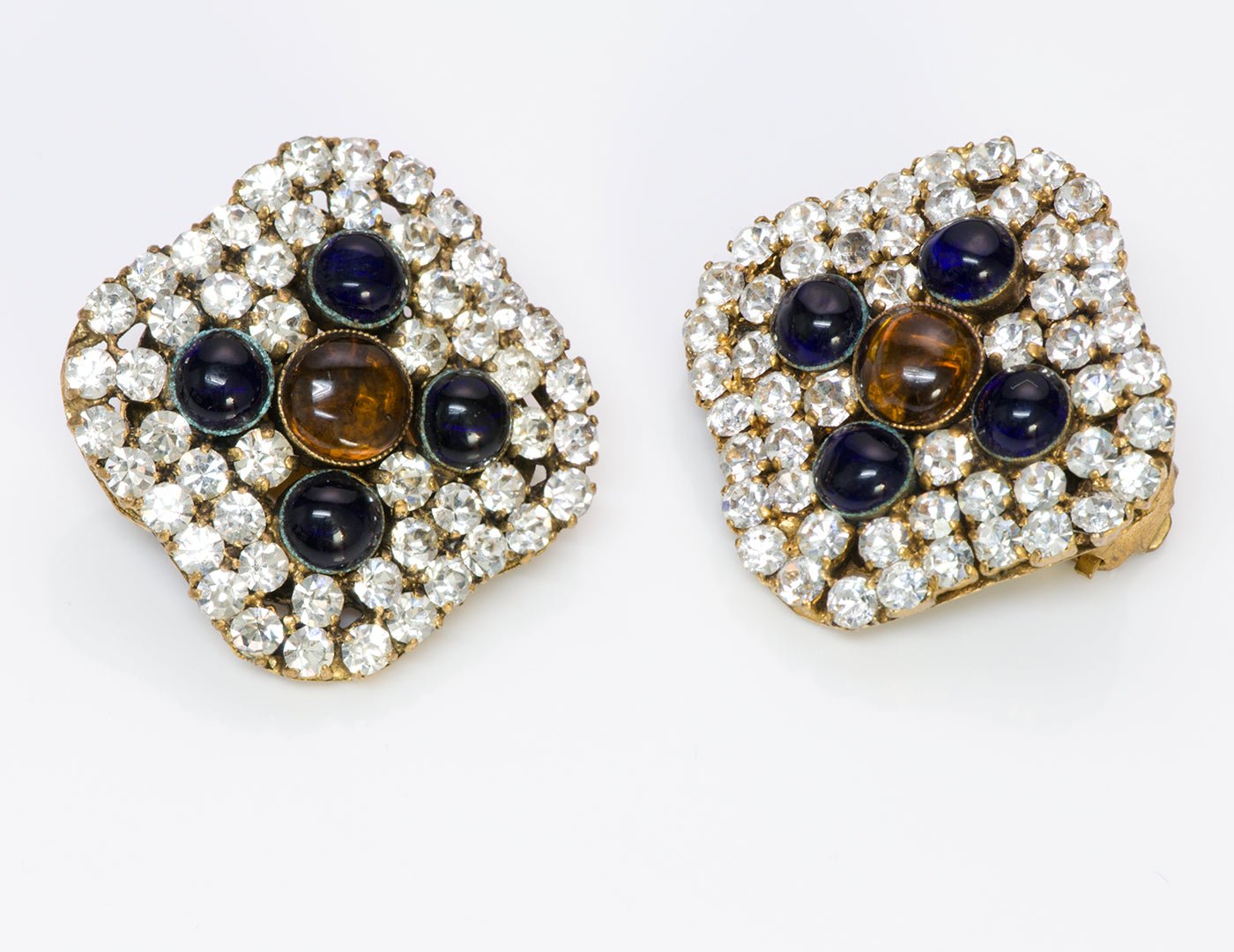 Vintage Chanel Crystal Gripoix Earrings