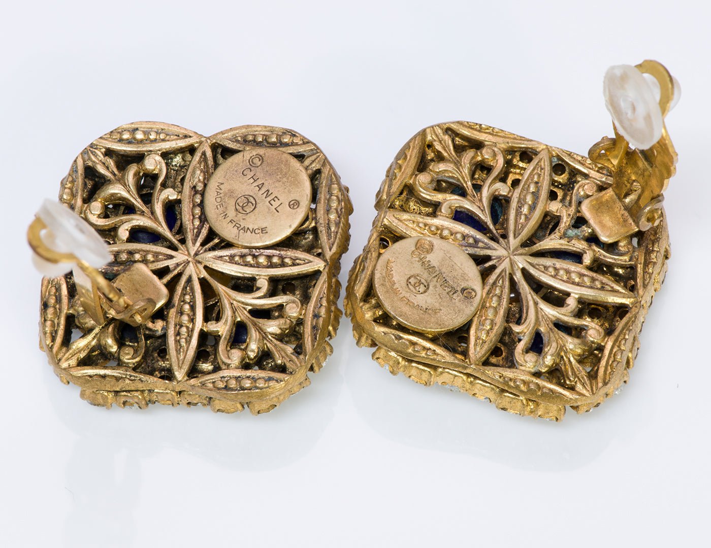 Vintage Chanel Crystal Gripoix Earrings
