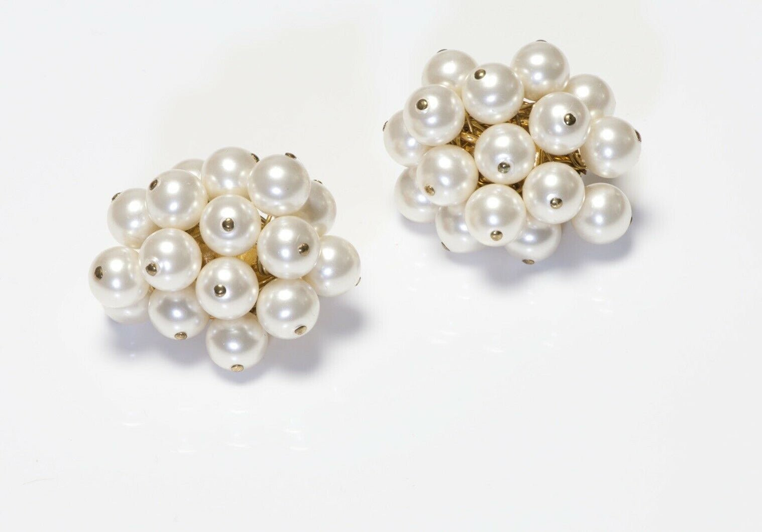 Vintage CHANEL Paris 1990’s Pearl Cluster Earrings