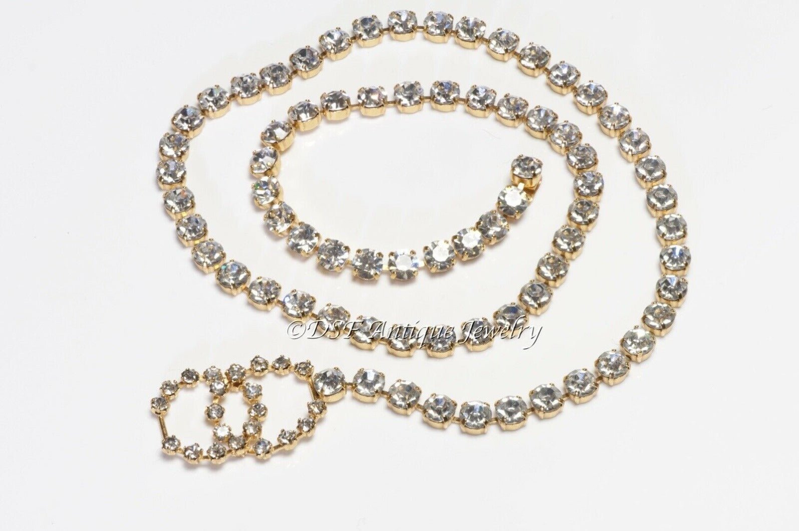 Vintage CHANEL Paris 1995 CC Crystal Chain Women’s Waist Barbie Belt