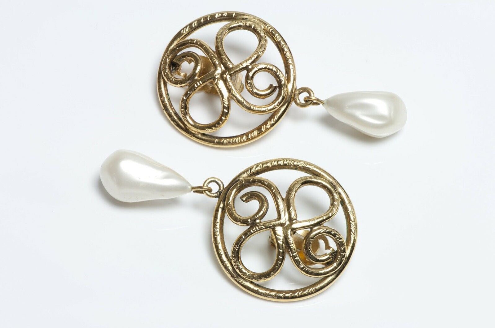 Vintage CHANEL Paris Long Pearl Drop Earrings
