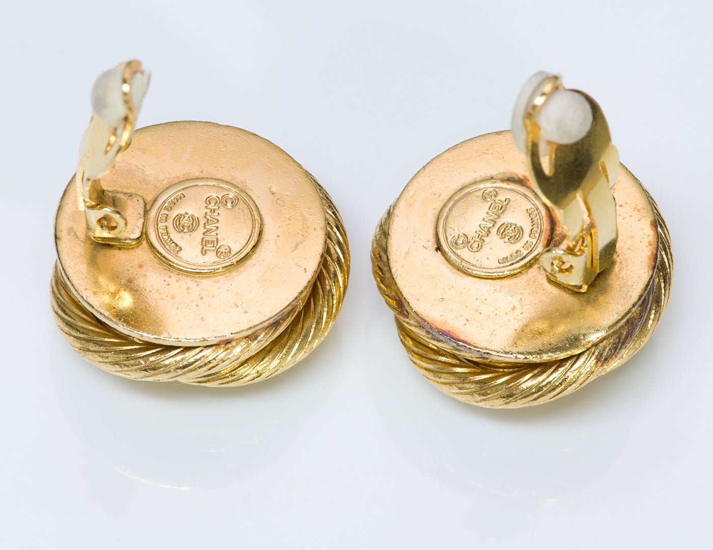 Vintage Chanel Paris Pearl Crystal Earrings