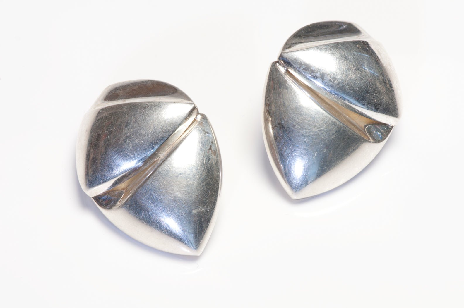 Vintage Christian Dior Henkel & Grosse Sterling Silver Geometric Earrings