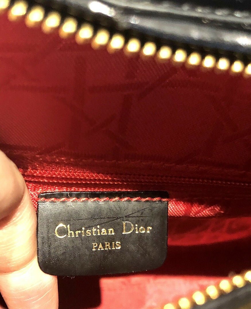 Vintage Christian Dior Lady Dior Black Nylon Leather Quilted Women’s Bag