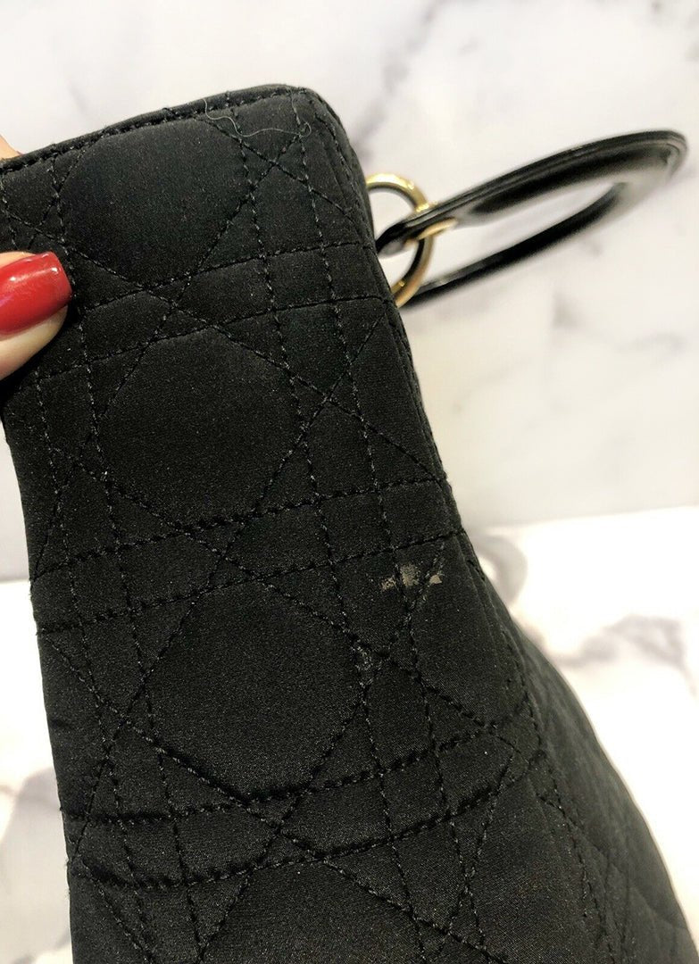 Vintage Christian Dior Lady Dior Black Nylon Leather Quilted Women’s Bag
