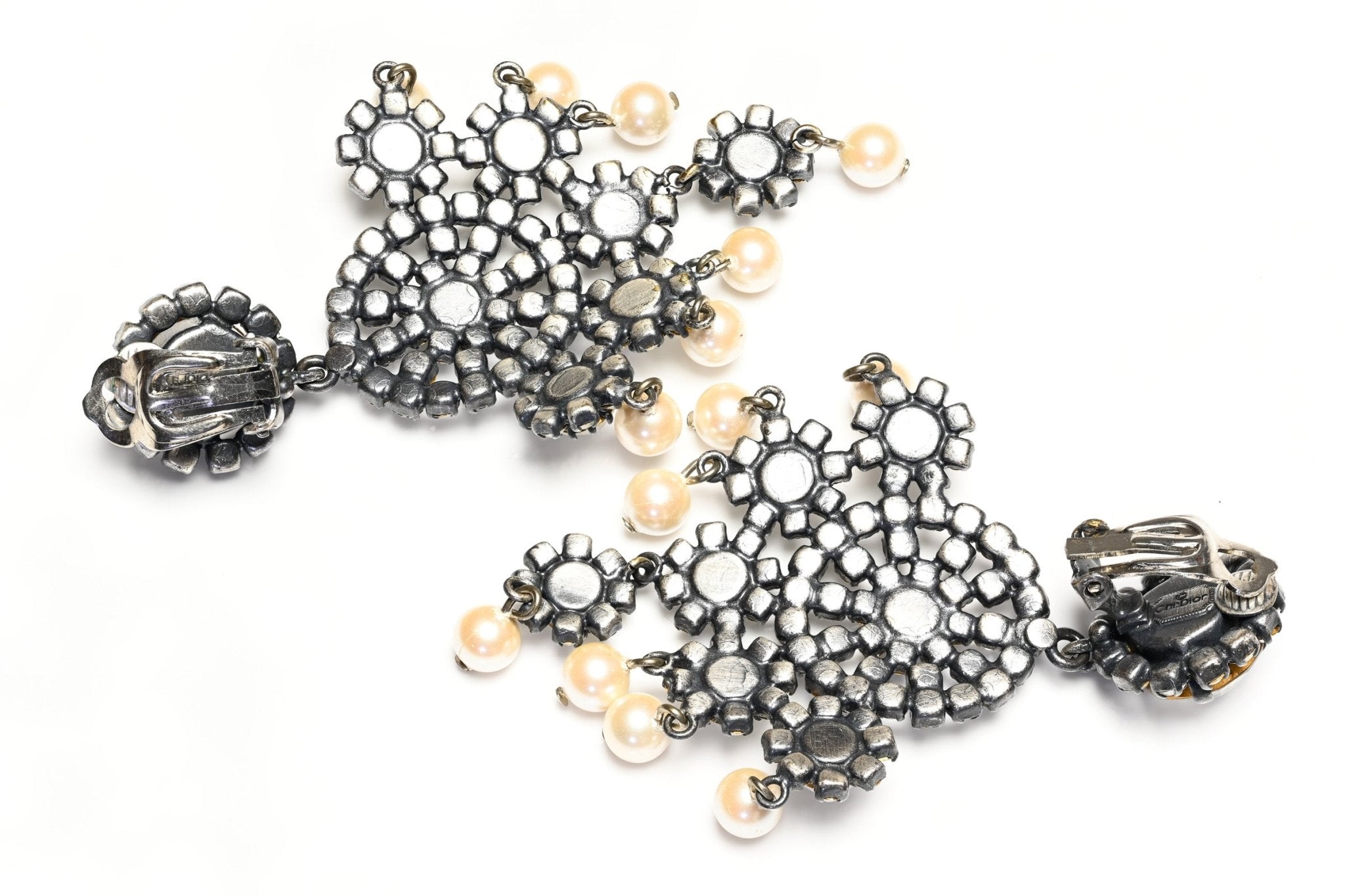 Vintage Christian Dior Paris by Max Muller Belle Epoque Style Crystal Pearl Earrings
