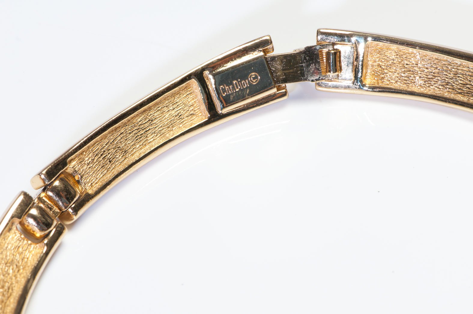 Vintage Christian Dior Paris Gold Plated Crystal Collar Necklace