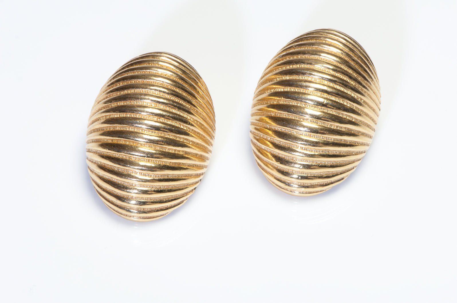 Vintage Christian Dior Paris Gold Plated Textured Earrings