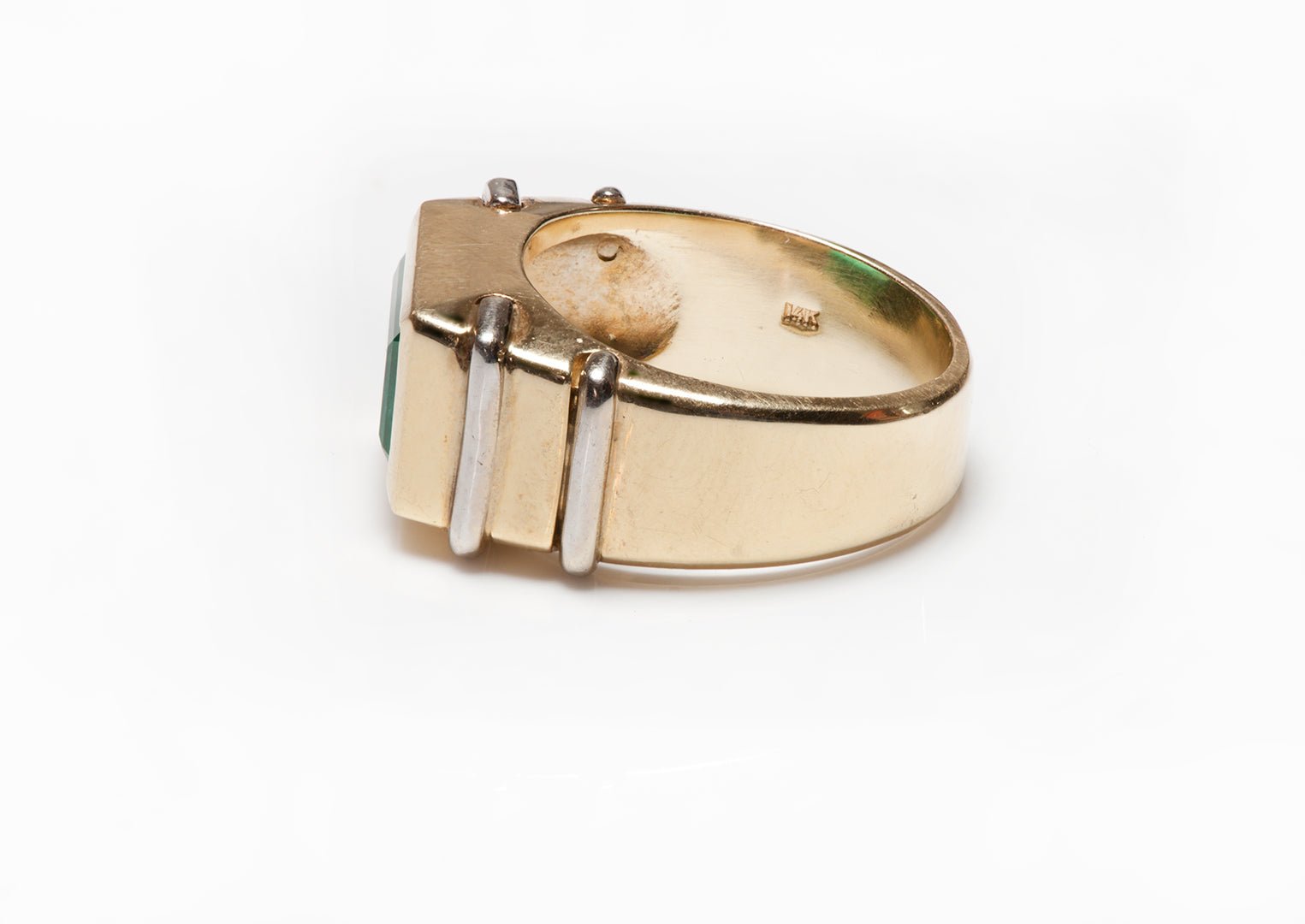 Vintage Colombian Emerald Gold Men's Ring