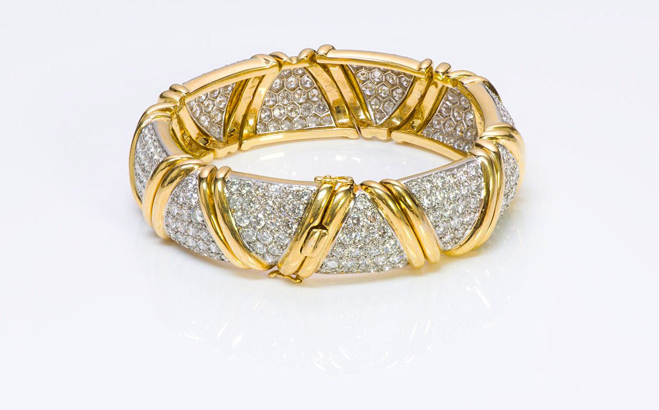 Vintage Diamond 18K Gold Platinum Bracelet