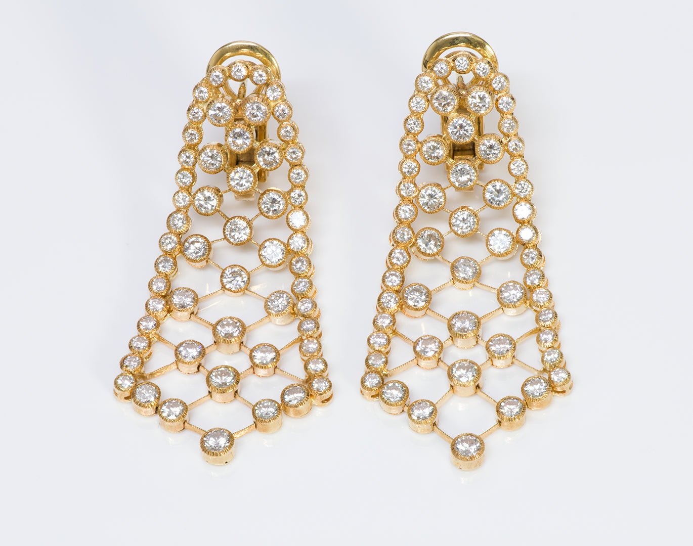 Vintage Diamond Gold Lace Flexible Earrings