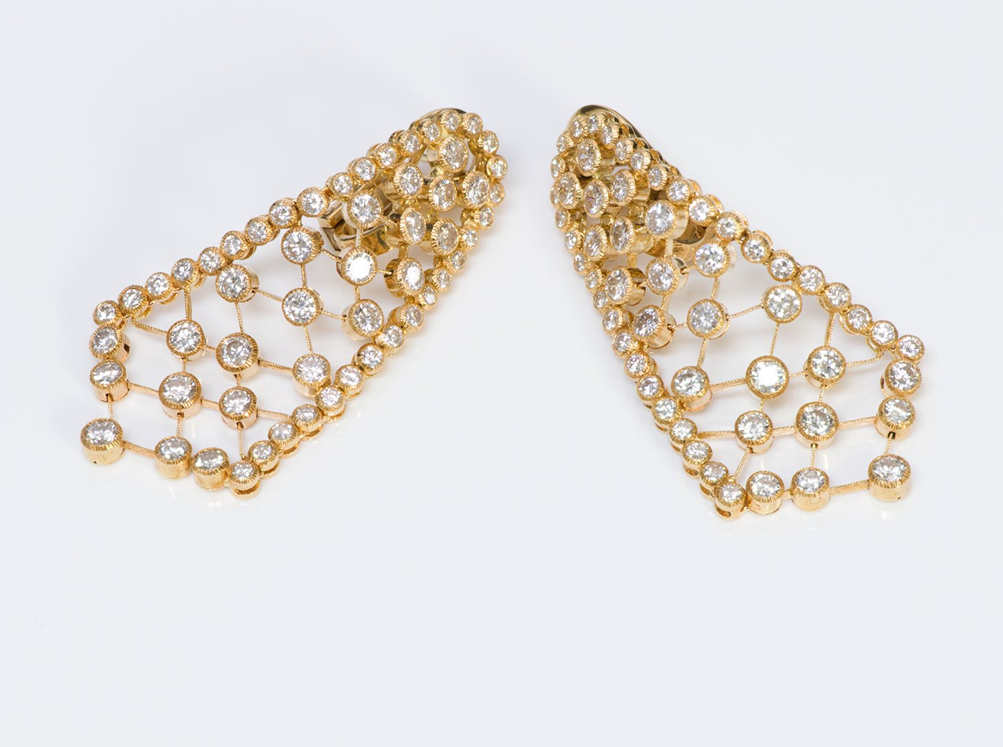 Vintage Diamond Gold Lace Flexible Earrings