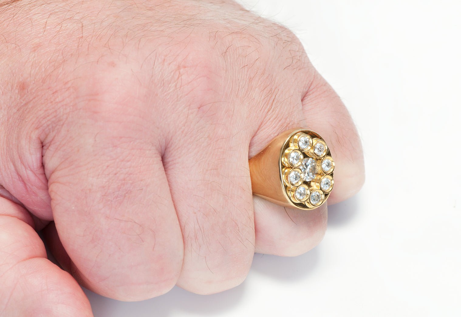 Vintage Diamond Gold Men's Ring