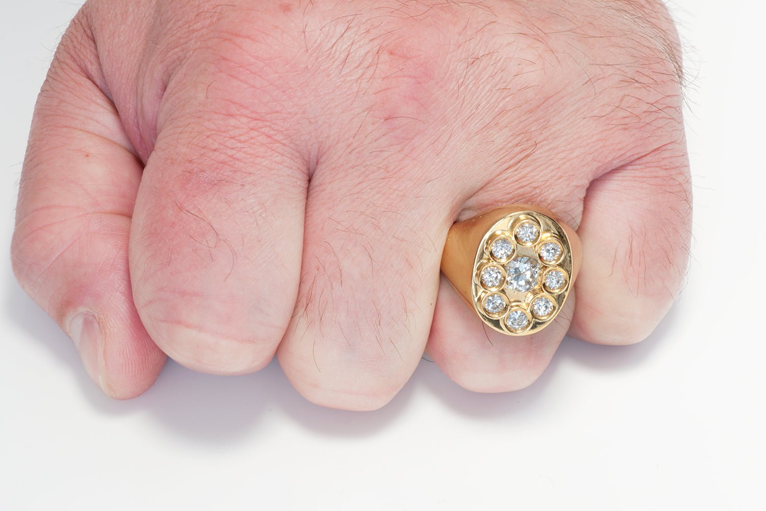 Vintage Diamond Gold Men's Ring