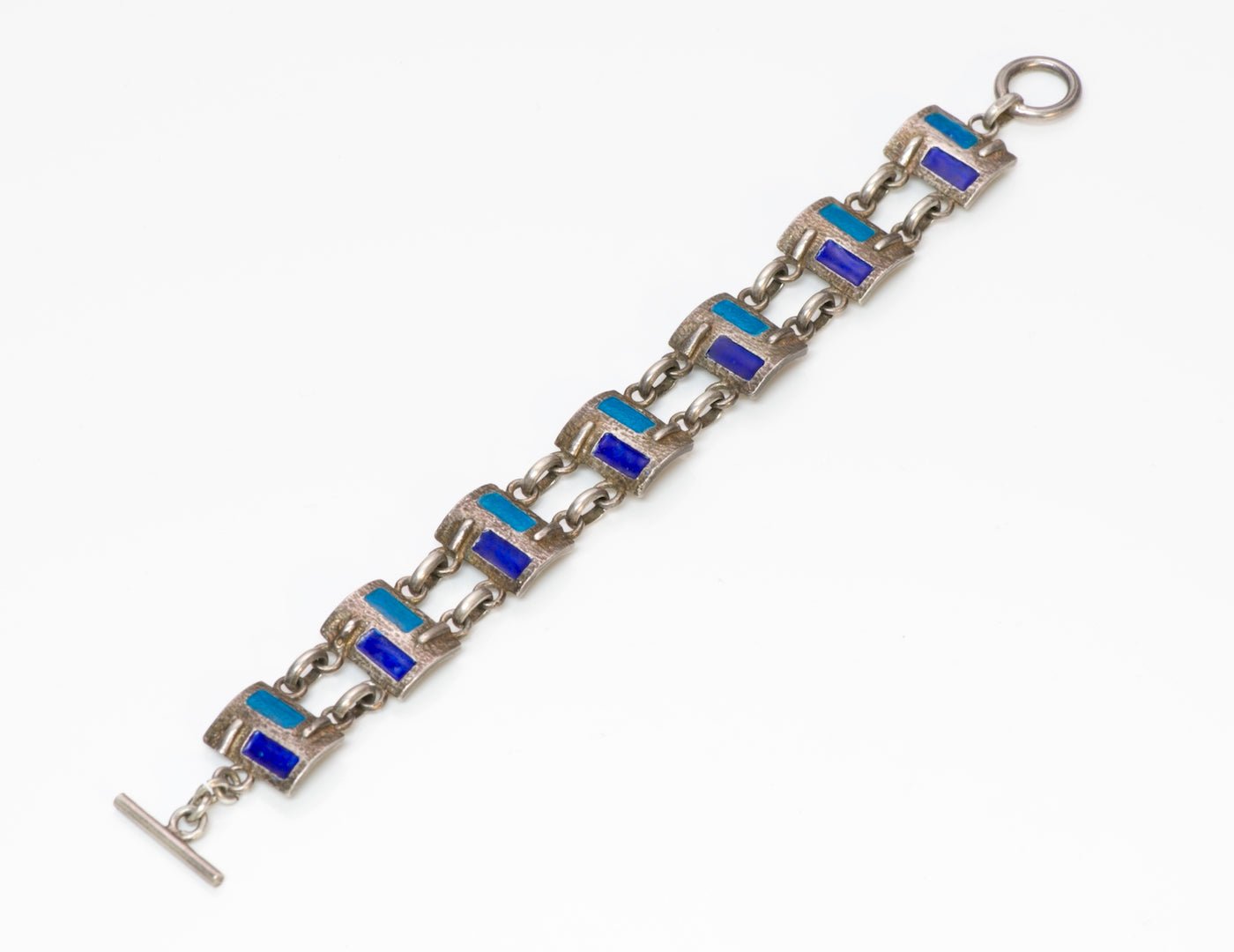 Vintage Enamel & Silver Bracelet