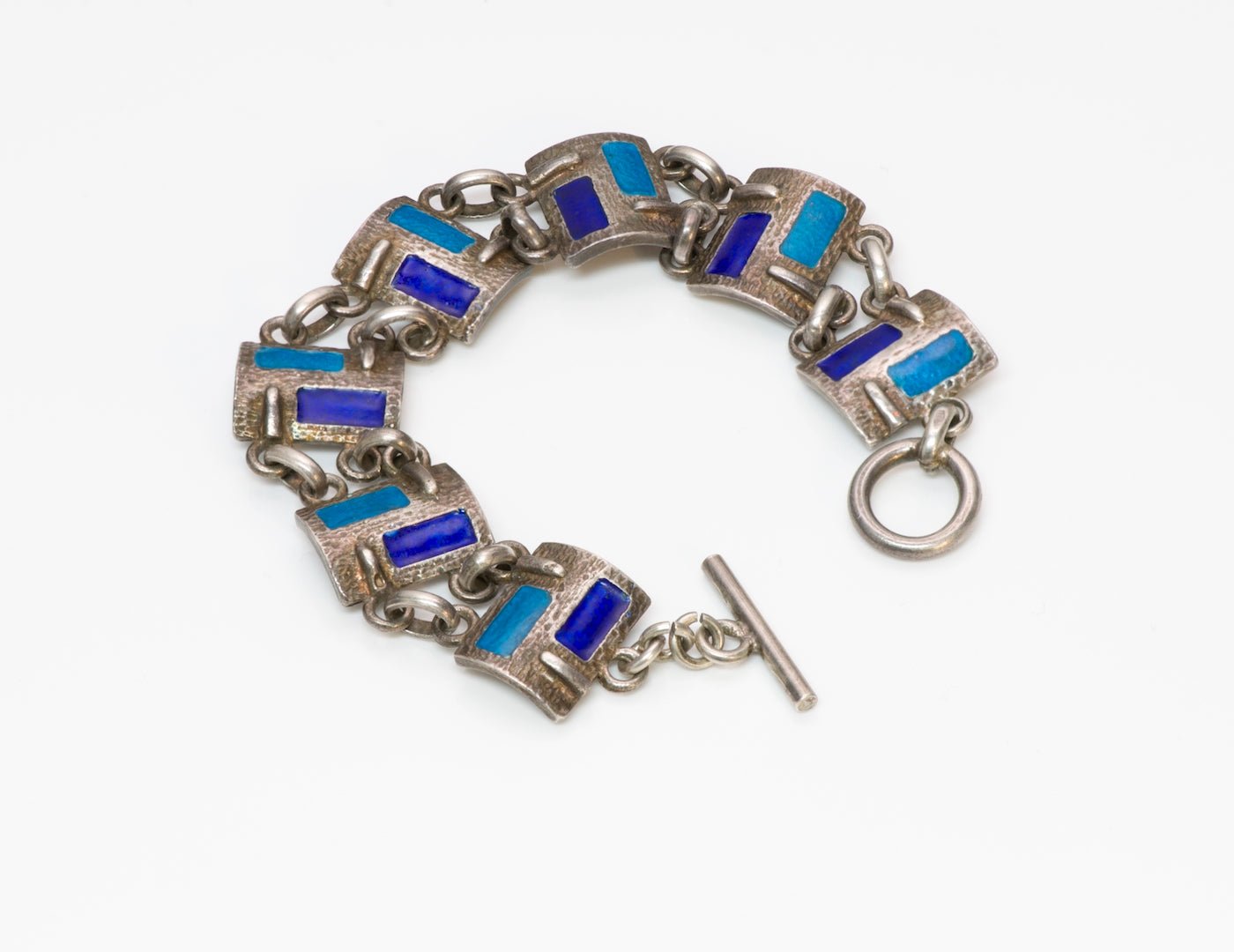 Vintage Enamel & Silver Bracelet